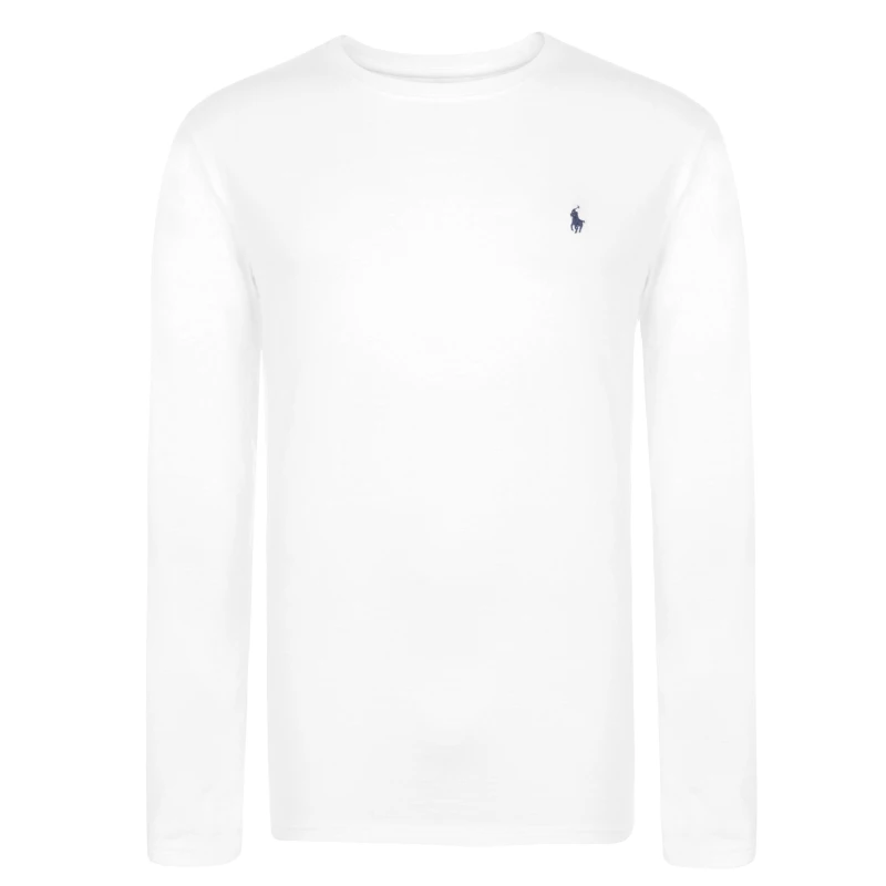 Image of Polo Ralph Lauren Long Sleeve Crew Neck T-Shirt White/Navy male XL