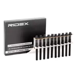 Image of RIDEX Cylinder Head Bolt Kit 1217B0015 Bolt Kit, cylinder head MERCEDES-BENZ,RENAULT,NISSAN,A-Klasse (W176),B-Klasse (W246, W242),CLA Coupe (C117)