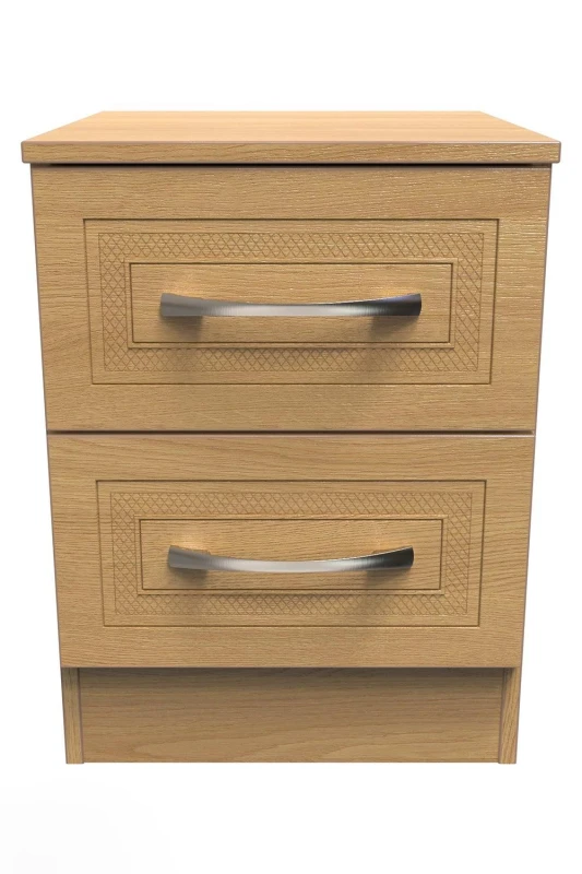 Image of Welcome Furniture Welcome Furniutre Devon 2 Drawer Bedside Cabinet - Ready Assembled DOR005MO