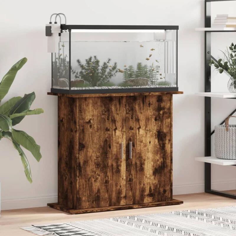 Image of VIDAXL Vidaxl - Aquarium Stand Smoked Oak 81x36x73cm Engineered Wood 8720845418069