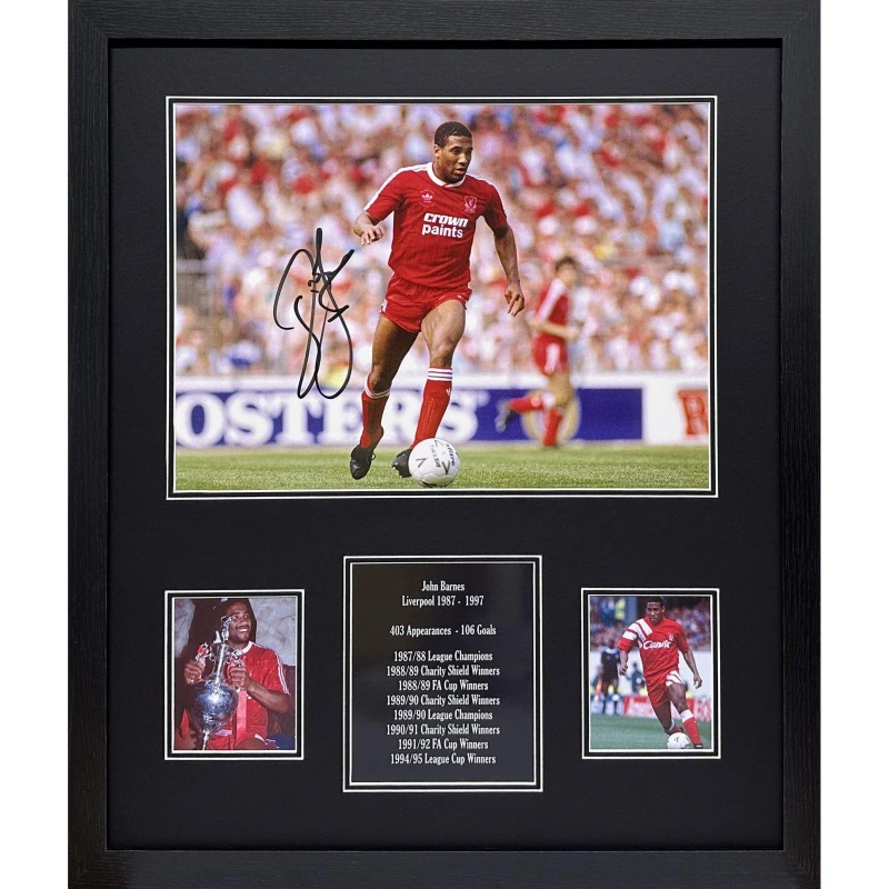 Image of AllStarSignings Ltd John Barnes signed Liverpool 16x12" photo Red unisex One Size