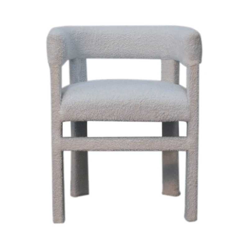 Image of Artisan Furniture Artisan Furniture Solid Wood White Boucle Occasional Chair