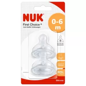 Image of NUK First Choice+ Silicone Size 1 Teats Small Hole
