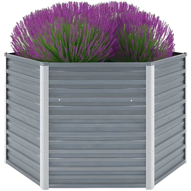 Image of VIDAXL Garden Raised Bed Galvanised Steel 129x129x77cm Grey Vidaxl 44856