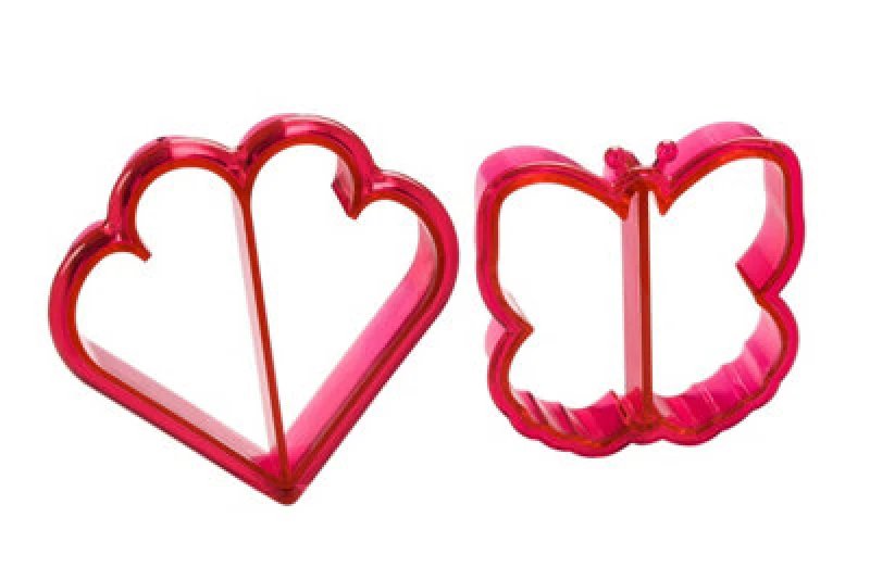 Image of Premier Housewares Butterfly and Heart Sandwich Cutters Pink