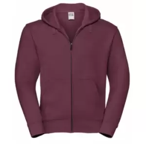 Image of Russell Mens Authentic Full Zip Hooded Sweatshirt / Hoodie (XL) (Burgundy)