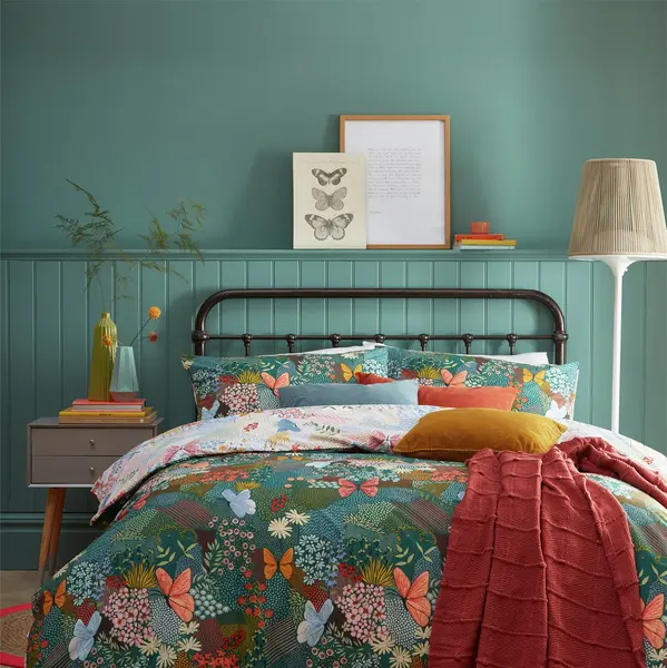Image of Furn furn Forage Floral Teal Bedding Set - King size