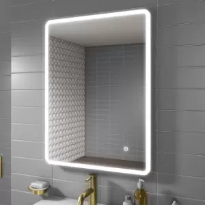 Image of Rectangular LED Bathroom Mirror with Demister & Shaver Socket 600x800mm -Ariel