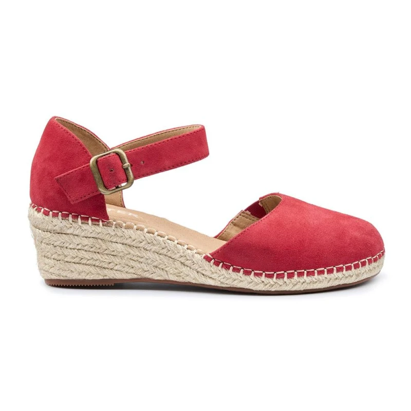 Image of Hotter Womens 'Pacific' Wedge Sandals in Scarlet Size: 8 Scarlet Female 8