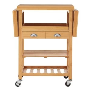 Image of Premier Housewares Bamboo Kitchen Trolley - Natural
