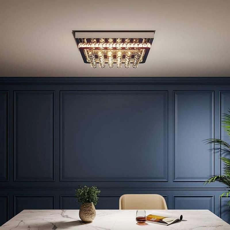 Image of Kabinet UK Square Crystal Adjustable LED Ceiling Light White unisex One Size