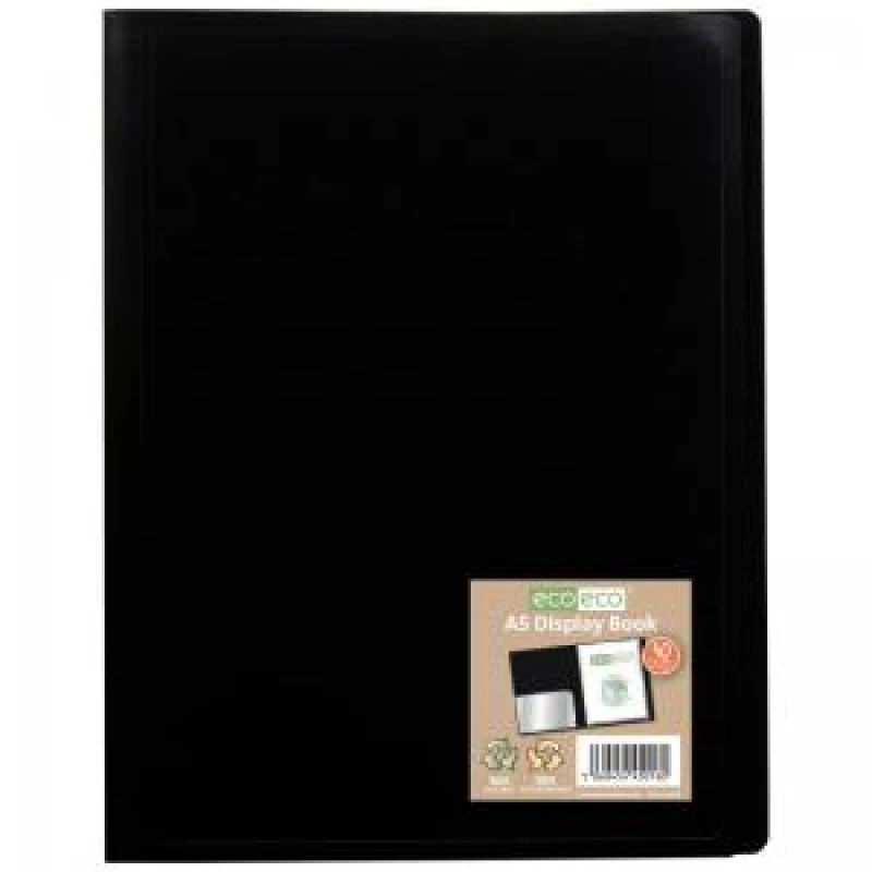 Image of Eco Eco 100% Recycled Flexicover Display Book 40 Pockets A5 Black eco016-S