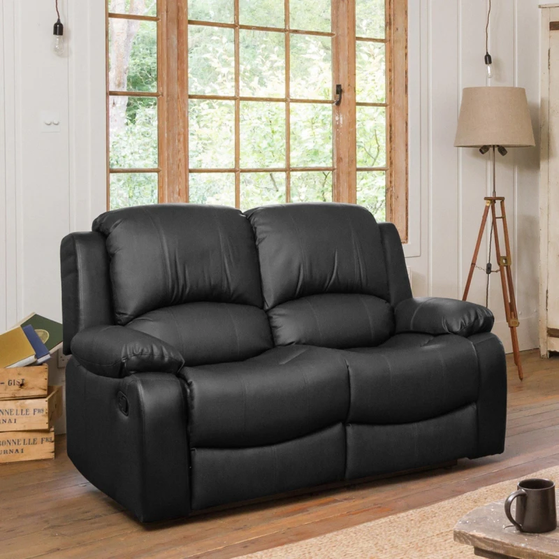 Image of Artemis Home Glendale 2 Seat Manual Recliner Sofa in Black Unisex