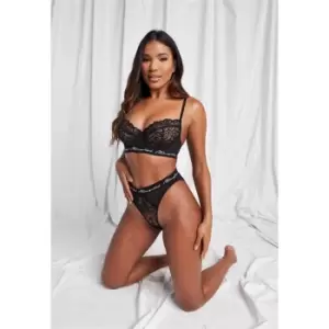Image of Missguided Lace Balconette Bra - Black