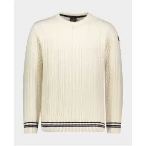 Image of PAUL AND SHARK Fisherman Crew Jumper - White