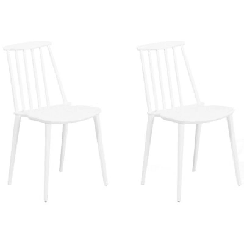 Image of Beliani Set Of 2 Dining Chairs Ventnor White