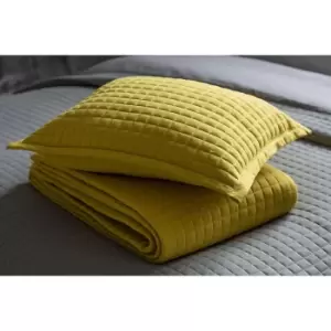 Image of Belledorm Crompton Filled Cushion (One Size) (Saffron Yellow)
