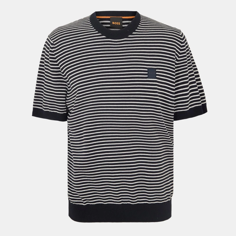 Image of Boss Mens Kanache Knitted Hoodie Dark Blue male S