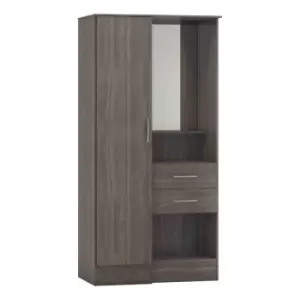 Image of Seconique Nevada Vanity 1 Door Wardrobe - Black Wood Grain