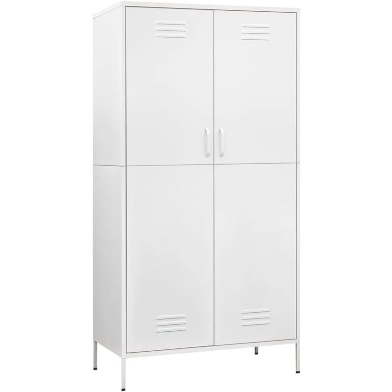 Image of VIDAXL Wardrobe White 90x50x180cm Steel Vidaxl 8720286565636