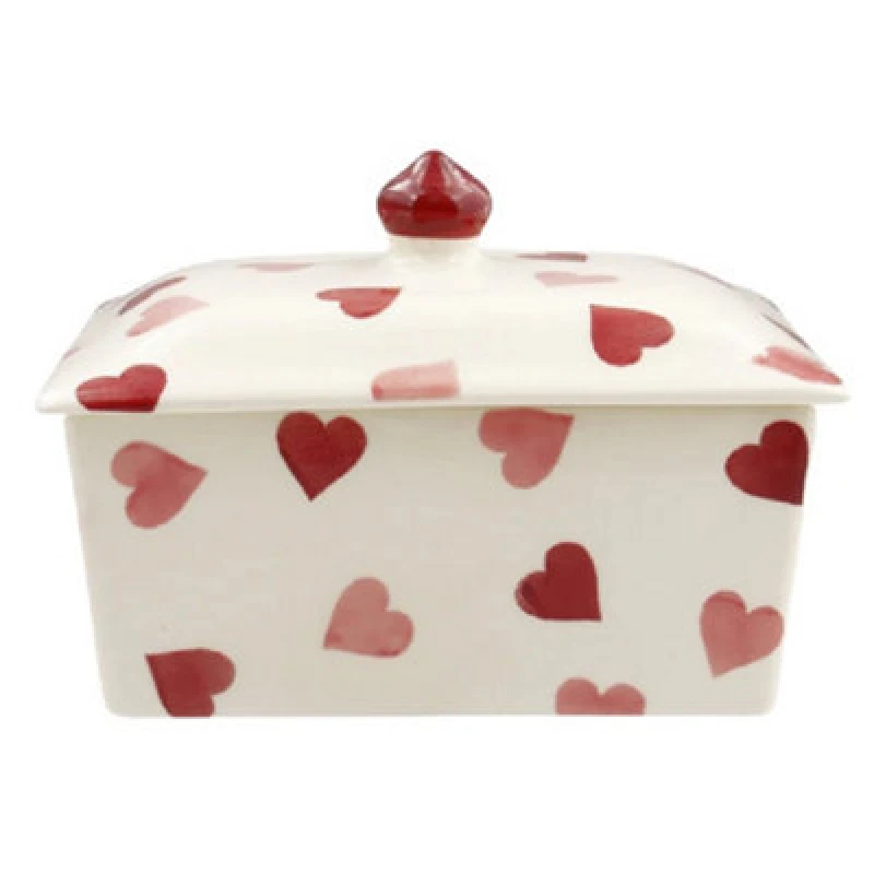 Image of Butter Dish: Emma Bridgewater Pink Hearts Butter Dish, Ceramic