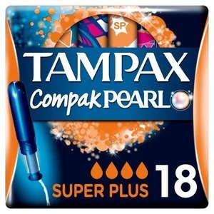 Image of Tampax Compak Pearl Super Plus Applicator Tampons Single X18