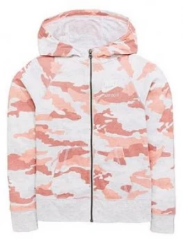 Image of Nike Sportswear Older Girls Vintage Camo Hoodie PinkGrey Camo Size Xs6 8 Years Women