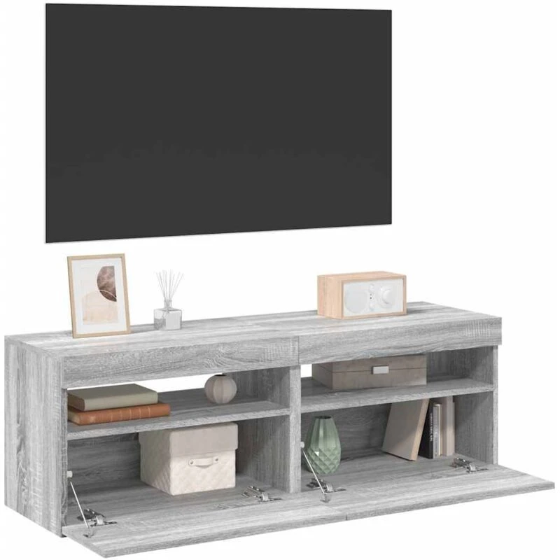 Image of VIDAXL TV Cabinets 2 pcs with LED Lights Grey Sonoma 60x35x40cm Vidaxl 8720286955260