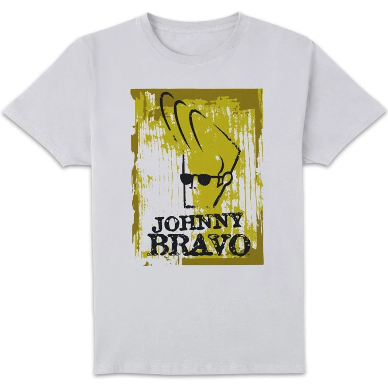 Image of Johnny Bravo Distressed Men's T-Shirt - White - L