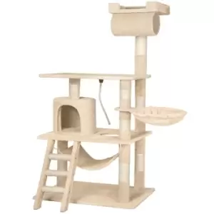 Image of Tectake Cat Tree Scratching Post Stokeley - Beige