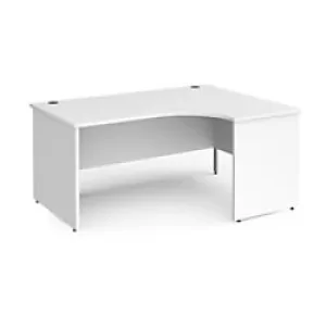 Image of Dams International Right Hand Ergonomic Desk with White MFC Top and Silver Panel Ends and Silver Frame Corner Post Legs Contract 25 1600 x 1200 x 725