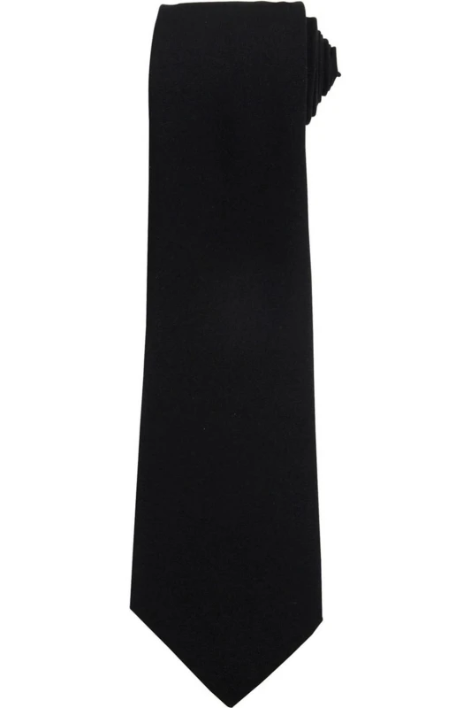 Image of Premier Premier Plain Polyester Tie in Black One Size Unisex 5063470682867