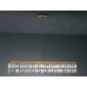 Image of Kolarz Lighting - Kolarz PRISMA - Designer Crystal Straight Pendant Light Polished Gold, 7x G9