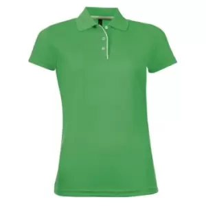 Image of SOLS Womens/Ladies Performer Short Sleeve Pique Polo Shirt (XL) (Kelly Green)