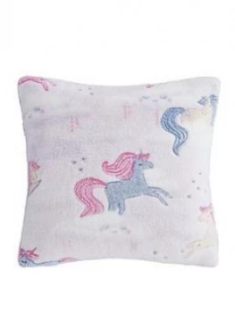 Image of Catherine Lansfield Unicorn Glow In The Dark Fleece Cushion