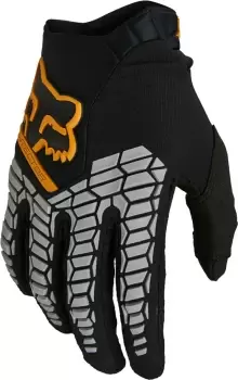 Image of FOX Pawtector Motocross Gloves, black-gold, Size XL, black-gold, Size XL