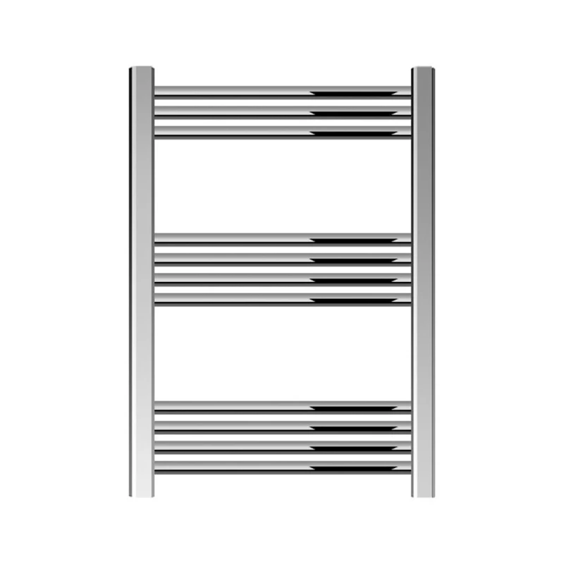 Image of Balterley Straight Heated Towel Rail Radiator, 256W, 600 x 700mm, Chrome in Silver Silver Unisex