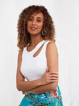 Image of Joe Browns Cutabout Rib Vest White, Size 8, Women