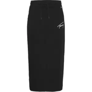 Image of Tommy Jeans Tjw Signature Hwk Midi Skirt - Black