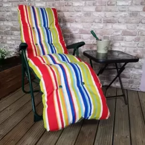 Image of Samuel Alexander - Padded Outdoor Garden Patio Recliner / Sun Lounger - Garden Fete