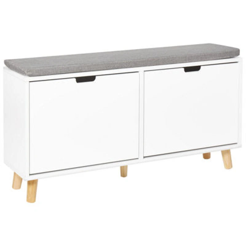 Image of Beliani Shoe Storage Bench Mineral White