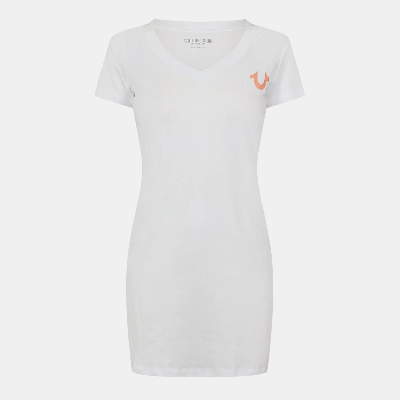 Image of True Religion Womens Buddha T-Shirt Mini Dress White female 8