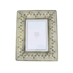 Image of Metal Photo Frame Large Antique Gold 5x7"