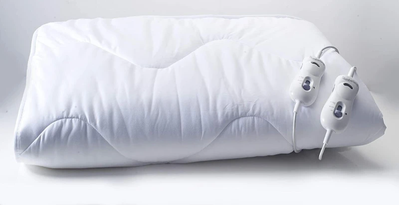 Image of Dyzi Double Size Electric Heated Mattress Topper Dual Control Under Blanket in Off-White Off-White Unisex Double