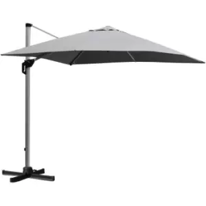 Image of 3m 360° Rotating & Overhanging Cantilever Parasol Outdoor Umbrella Grey - Outsunny