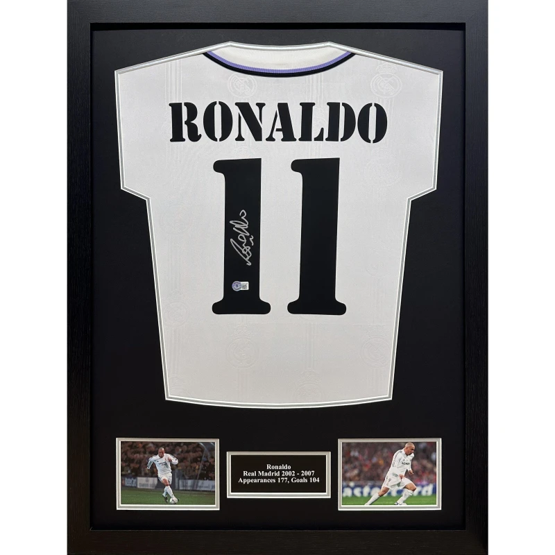 Image of AllStarSignings Ltd Ronaldo signed Real Madrid shirt (Nazario) White unisex One Size