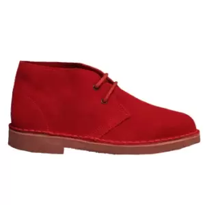 Image of Roamers Mens Real Suede Unlined Desert Boots (4 UK) (Red)