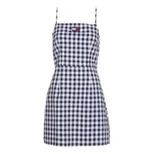 Image of Tommy Jeans Tjw Gingham Open Back Mini Dress - Multi