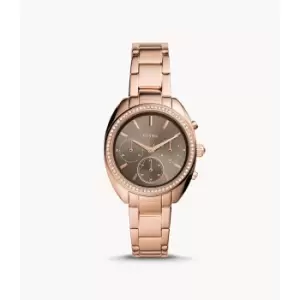 Image of Fossil Womens Vale Chronograph Rose Gold-Tone Stainless Steel Watch - Rose Gold