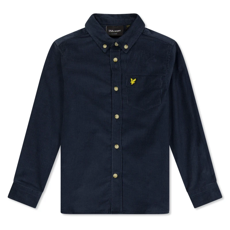 Image of Lyle and Scott Kids Long Sleeve Corduroy Shirt Dark Navy male 3-4 Yrs